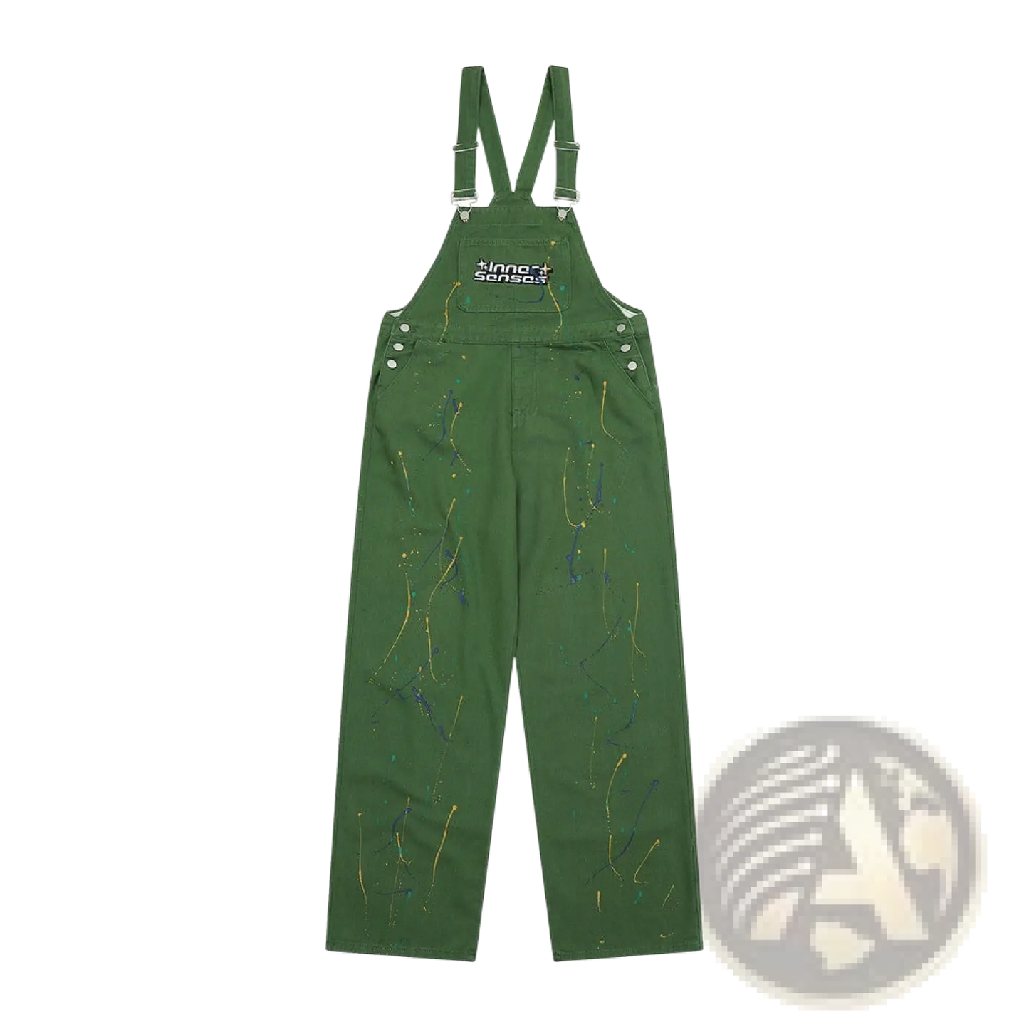 Paint Splatter Logo Denim Overalls