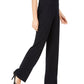 Calvin Klein Women's High-Rise Buttoned-Waist Dress Pants Navy Size 10 Petite