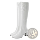 Patent Leather Knee High Block Heel Square Toe Boots