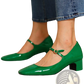 Patent Leather Mary Jane Block Heel Square Toe Shoes