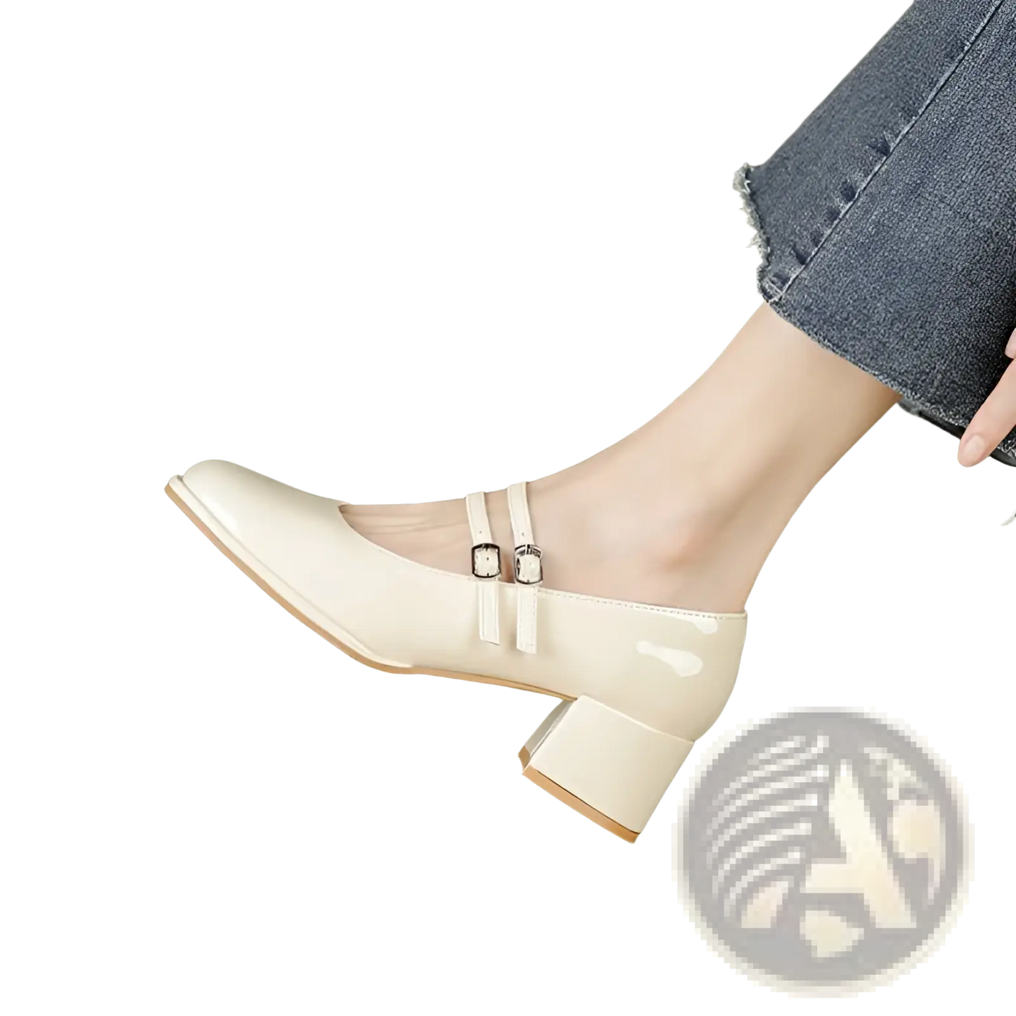 Patent Leather Mary Jane Double Strap Block Heels