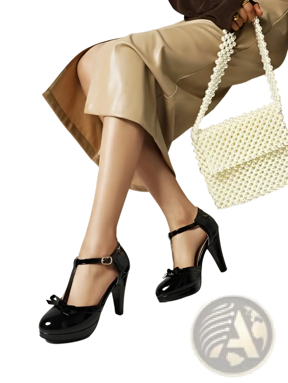 Patent Leather T-strap Platform Bow High Heels