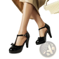 Patent Leather T-strap Platform Bow High Heels