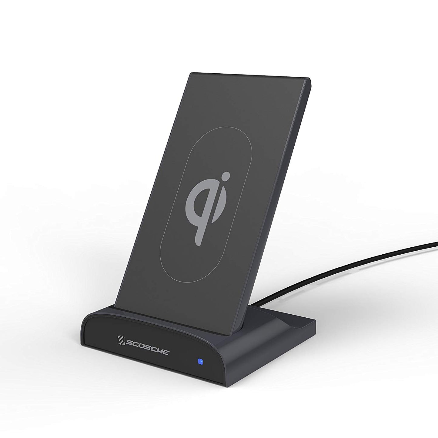 Scosche Qi Dock Wireless Charging Dock with Portable Power Bank with USB Charging Port  Black