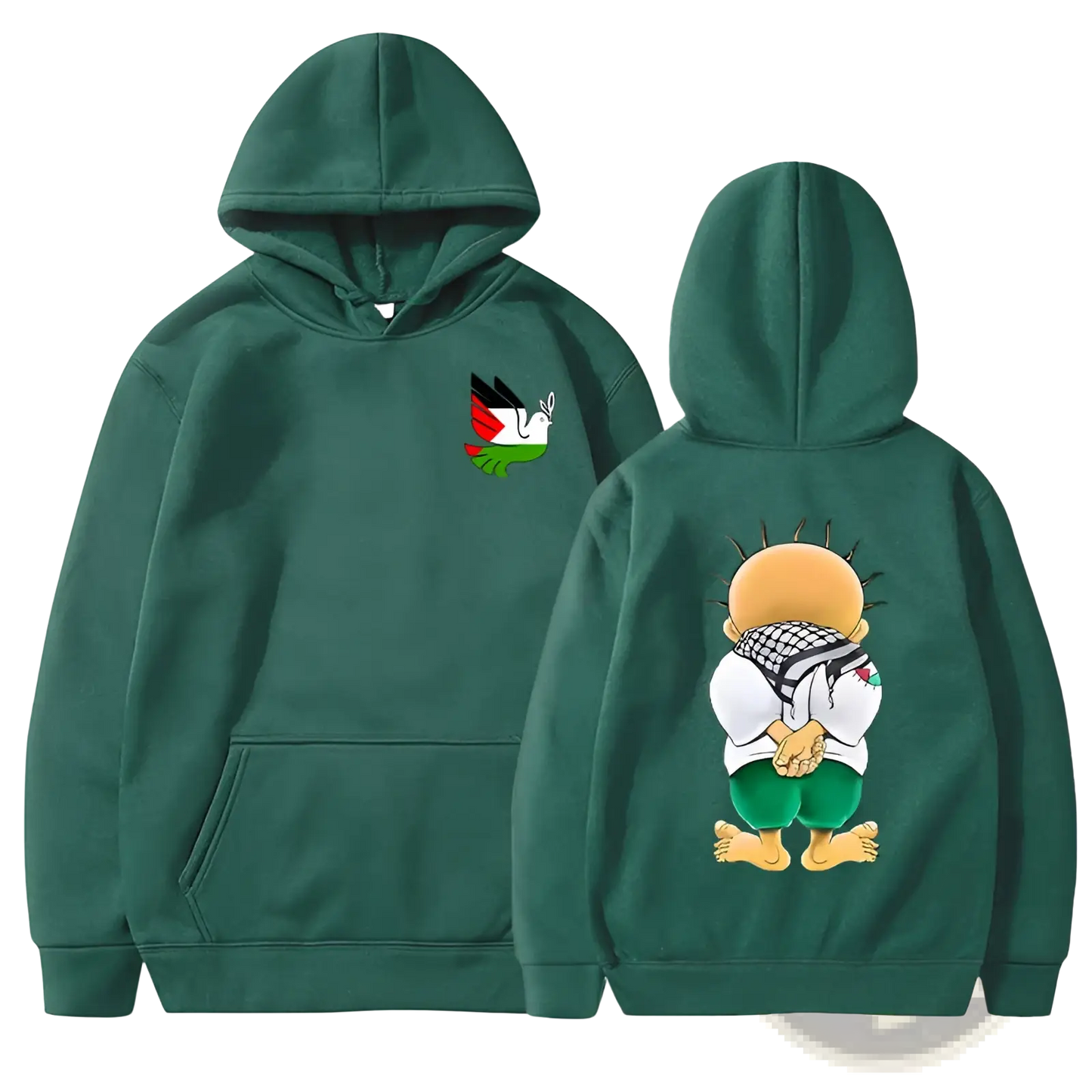 Peace Dove Palestinian Keffiyeh Graphic Streetwear Hoodie