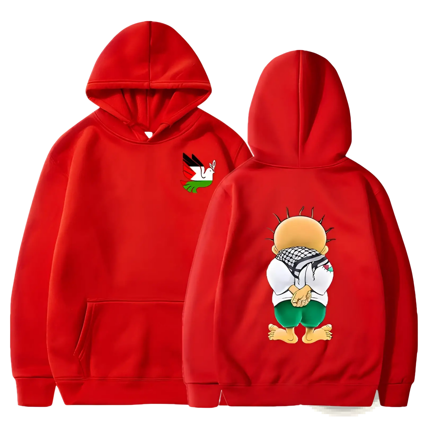 Peace Dove Palestinian Keffiyeh Graphic Streetwear Hoodie