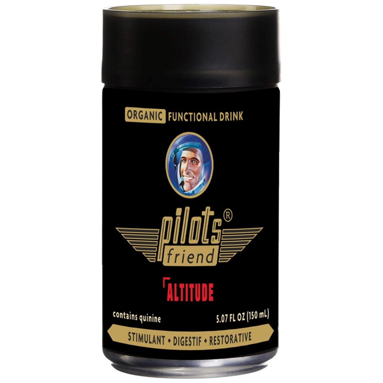 PilotsFriend Altitude Organic Functional Drink - Stimulant, Digestive and Restorative 3-in-1 Formula - All Natural, Vegan and NON-GMO 5.07 FL Oz (150 mL) - 24 Pack