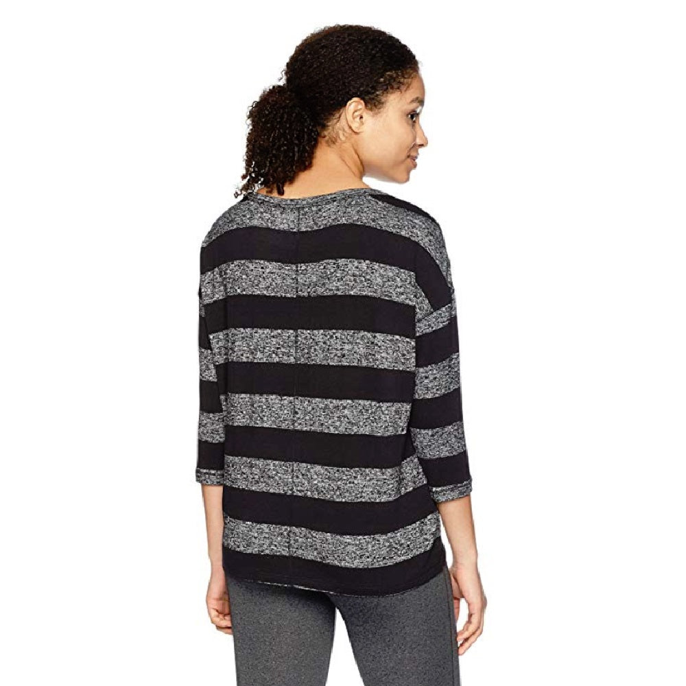 Calvin Klein Women's Crew Neck Boxy Pullover Black Combo Size Medium