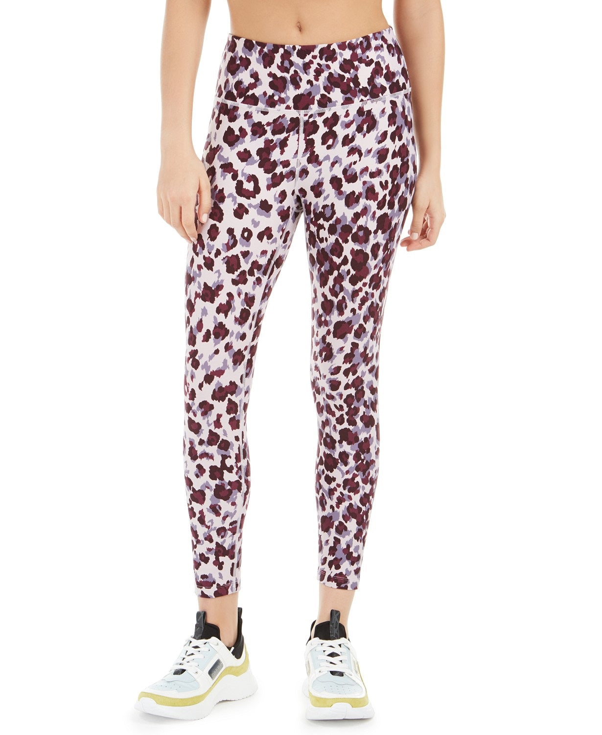 Calvin Klein Women's Leopard Print High-Waist Leggings Purple Size 2 Extra Large