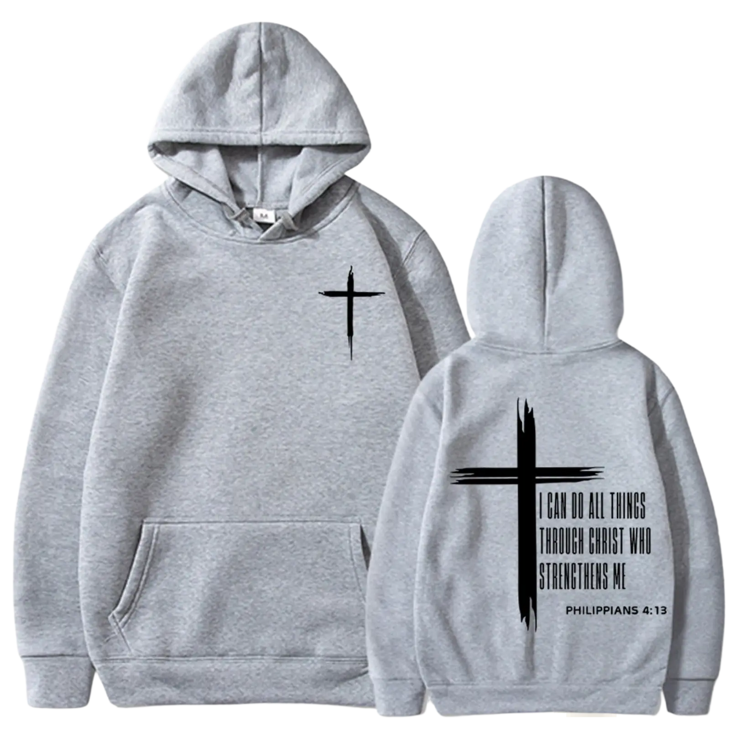 Philippians 4:13 Cross Graphic Men's Pullover Hoodie