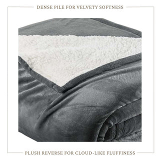 Velvet Plush Sherpa Bed Blanket - Sherpa Fleece Collection
