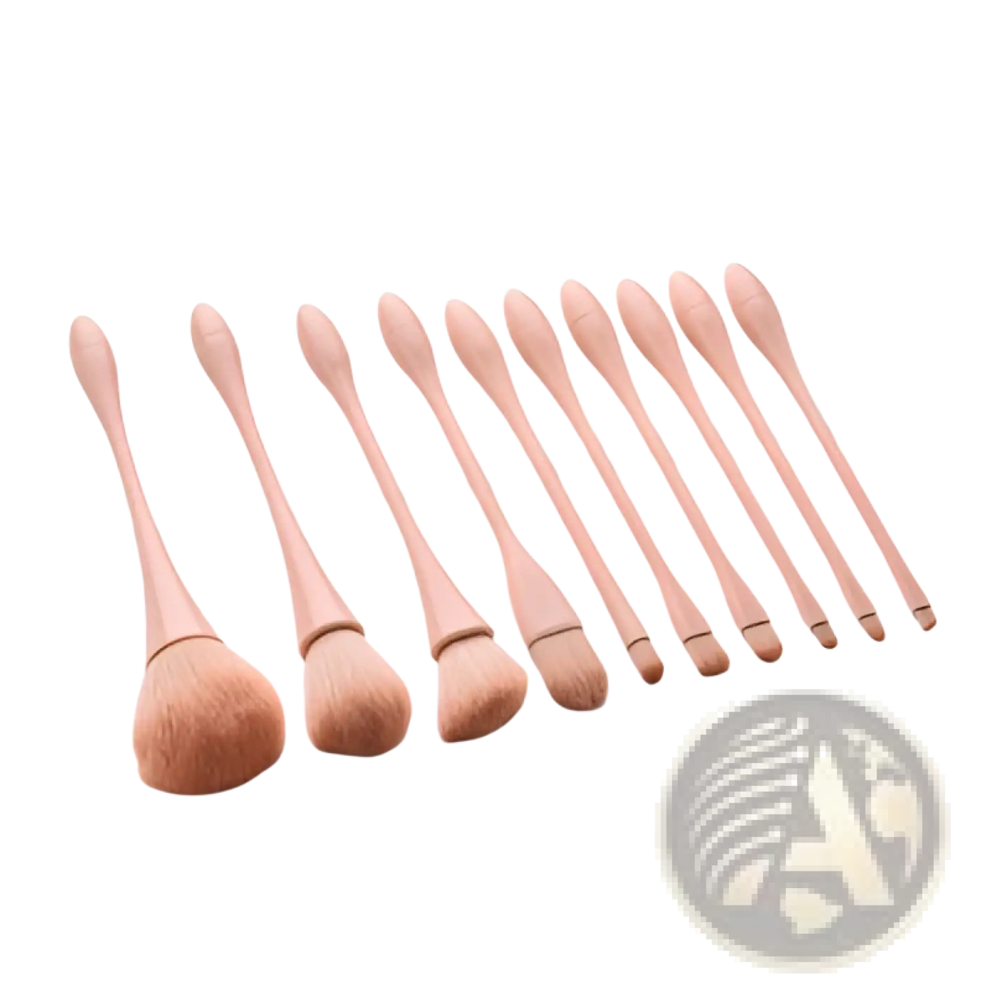 Pink Makeup Brush Set 10pc Professional Nylon Tools