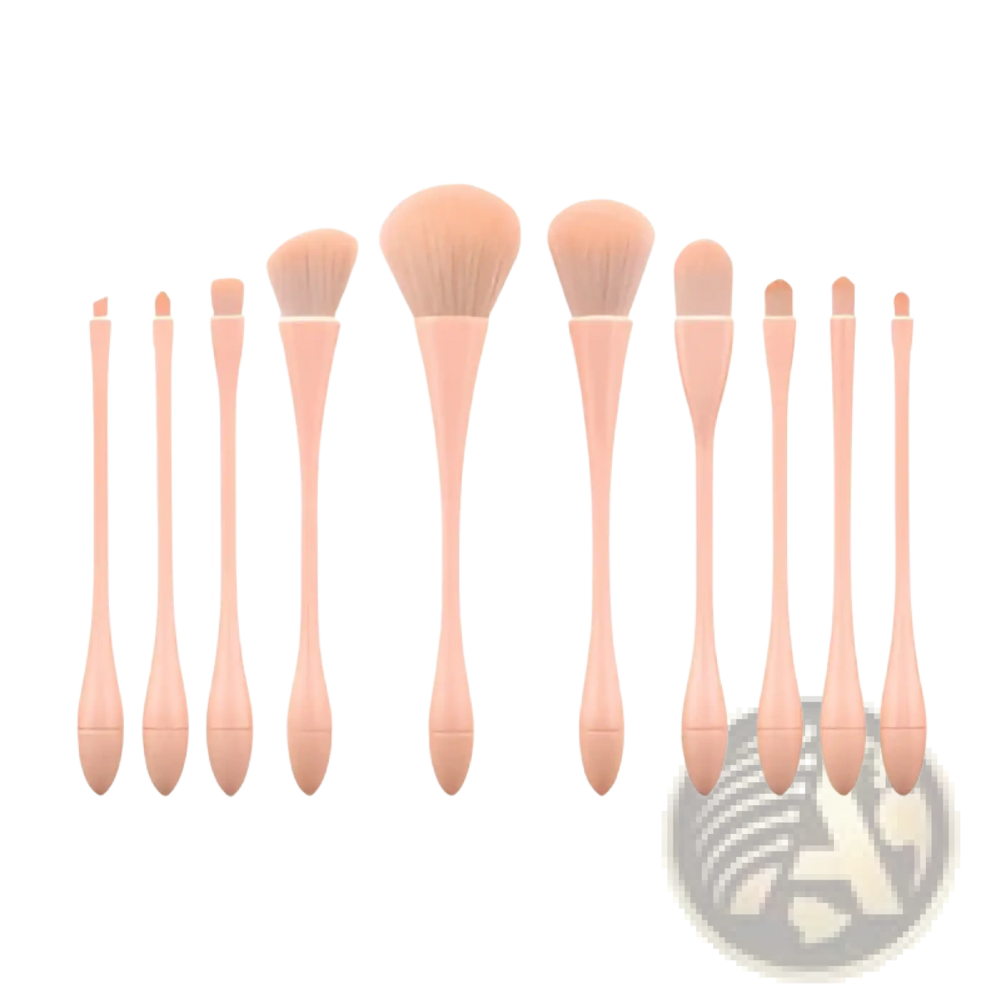 Pink Makeup Brush Set 10pc Professional Nylon Tools