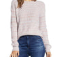 Lukcy Brand Women's Marled Crew Neck Sweater Pink Size Petite Small