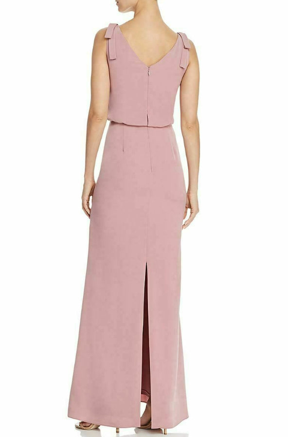 Adrianna Papell Women's Blouson Cowlneck Gown Pink Size 6