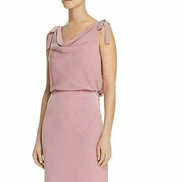 Adrianna Papell Women's Blouson Cowlneck Gown Pink Size 6
