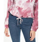 Hooked Up by IOT Juniors' Tie-Dyed Pullover Sweater Pink Size X-Large