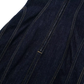 Pinstripe Denim Strapless Midi Dress with Zipper Detail
