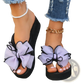 Platform Flip Flops with Large Sheer Bow Accent