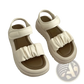 Platform Sandals for Women with Ruched Straps and Thick Soles