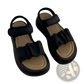 Platform Sandals for Women with Ruched Straps and Thick Soles