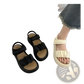 Platform Sandals for Women with Ruched Straps and Thick Soles