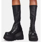 Women's Lace Up Leather Thigh High Platform Boots