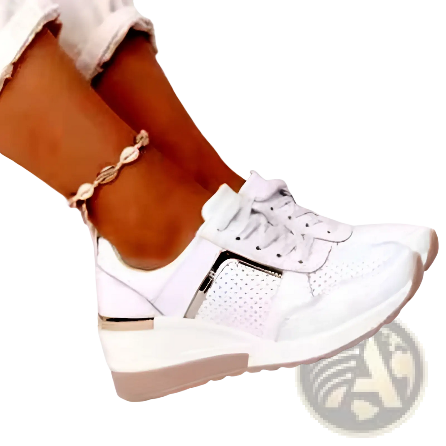 Platform Sneakers Mesh Wedge Lace Up Casual Shoes