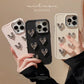 Pleated Metallic Heart Charm Phone Case