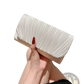 Pleated Satin Clutch Minimalist Women's Evening Bag