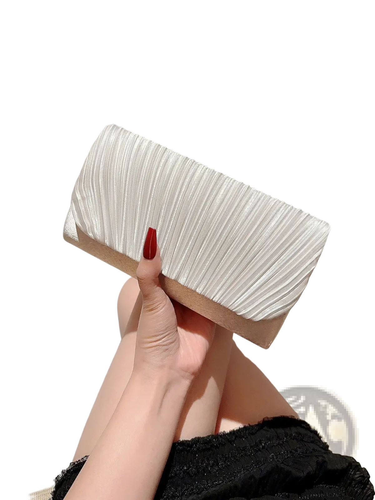 Pleated Satin Clutch Minimalist Women's Evening Bag