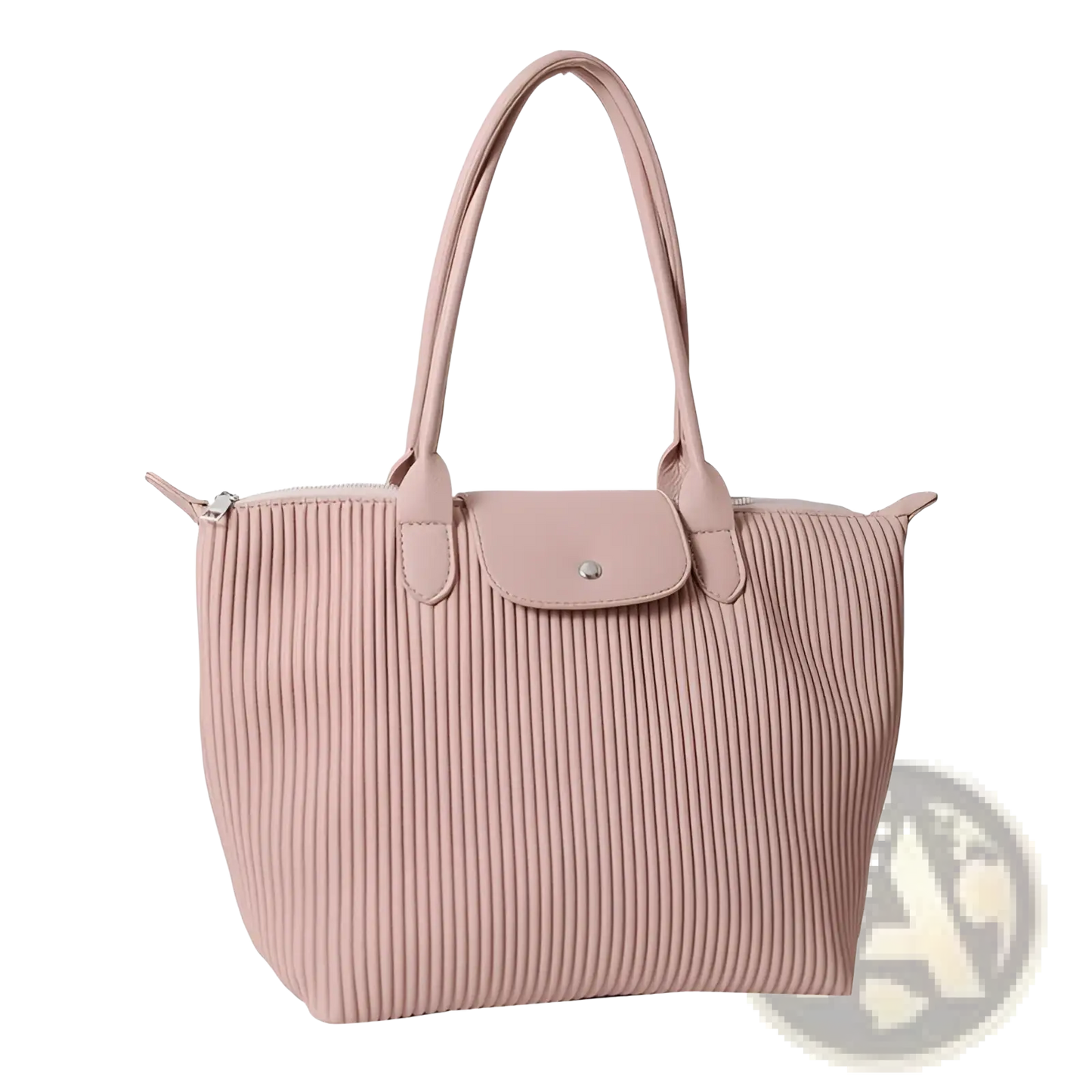 Pleated Shoulder Bag Minimalist Pu Leather Tote