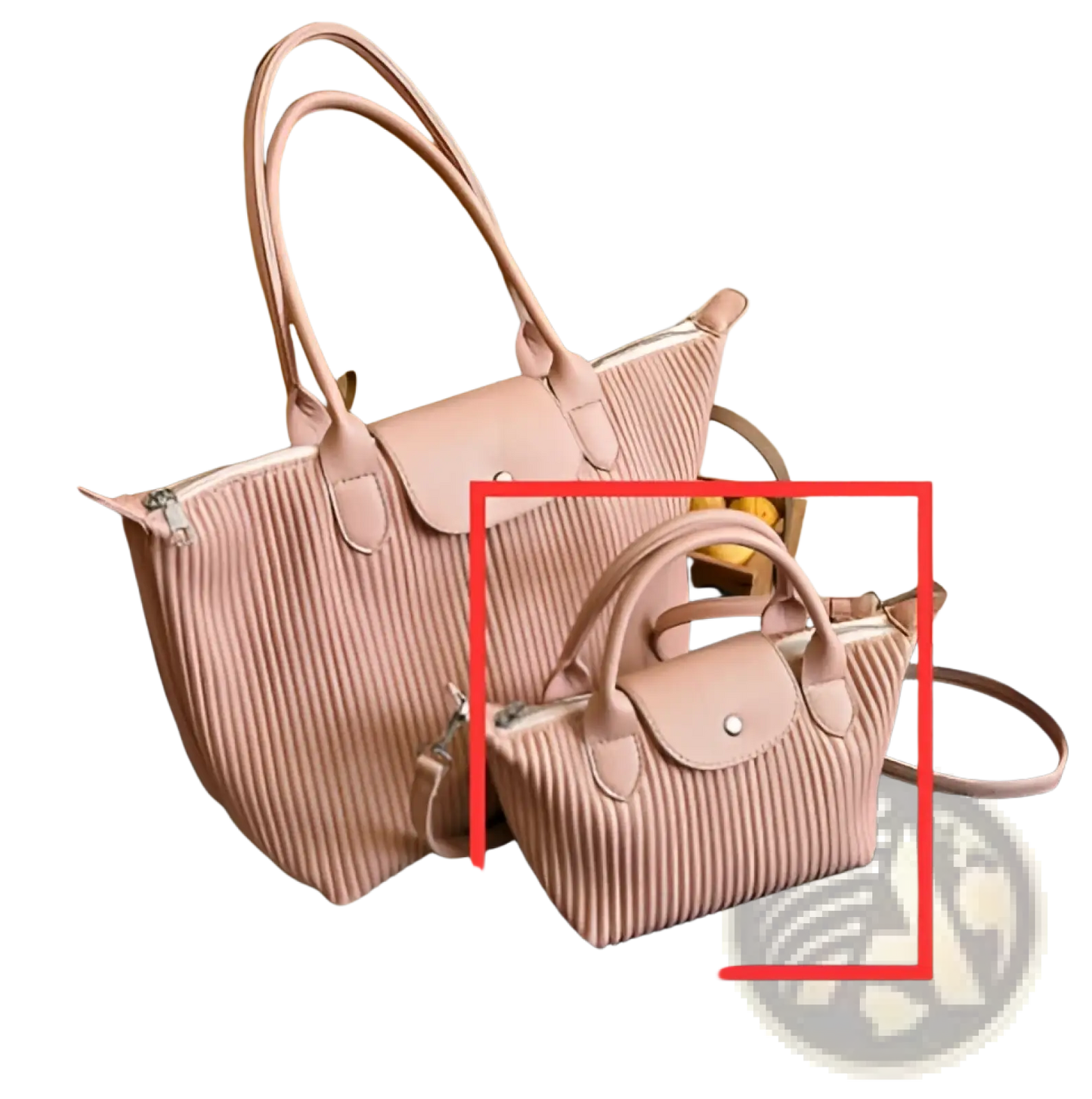 Pleated Shoulder Bag Minimalist Pu Leather Tote