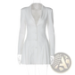 Plunging v Neck Long Sleeve Ruffled Blazer Mini Dress