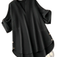 Plus Notched Neck Roll Sleeve High Low Blouse