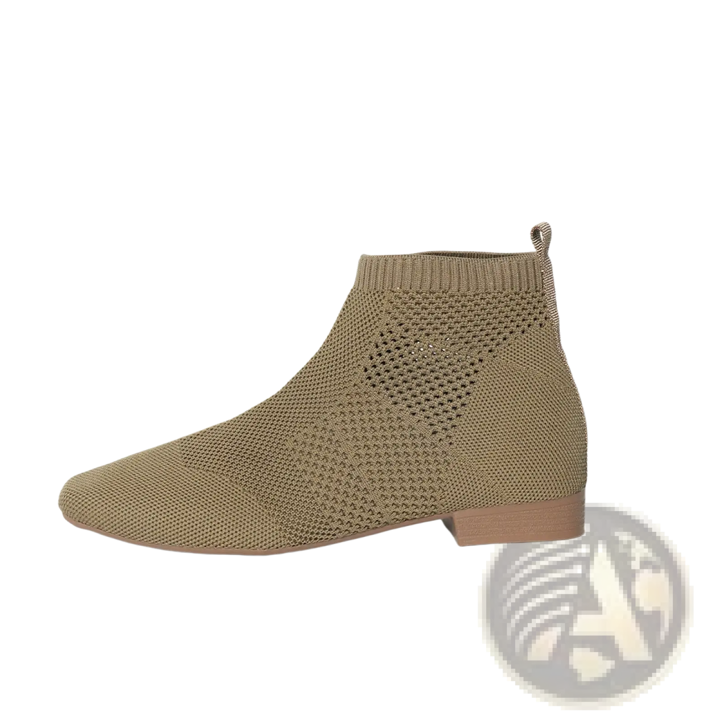 Plus Size Pointed Toe Knit Ankle Boots with Heel