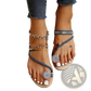 Plus Size Rhinestone Strappy Summer Sandals
