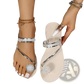 Plus Size Rhinestone Strappy Summer Sandals
