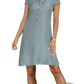 Plus Size Short Sleeve Button Front Tencel Denim Dress