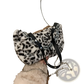 Plush Animal Print Baguette Bag with Silver Chain Strap