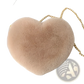 Plush Faux Fur Heart Shaped Crossbody Bag with Gold Chain