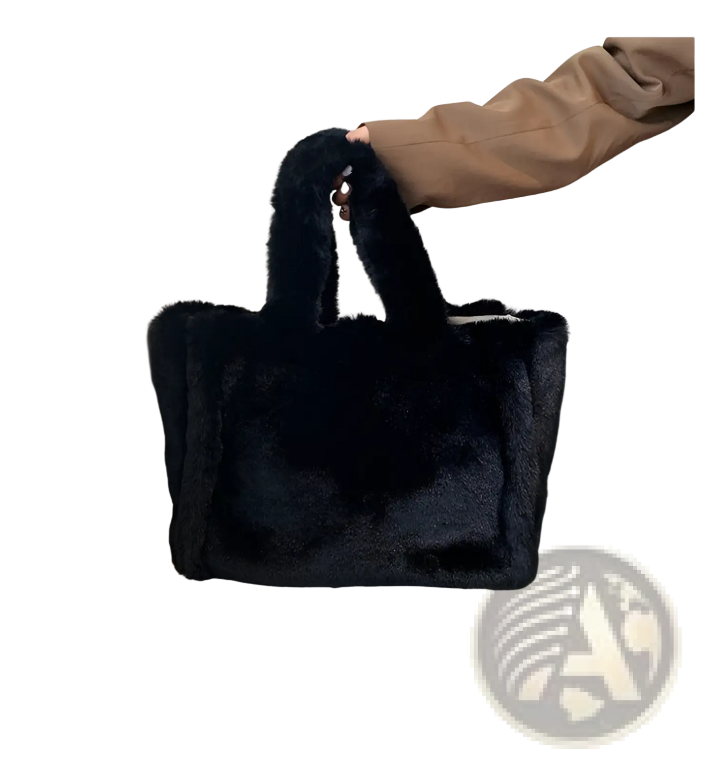 Plush Faux Fur Tote Bag with Chain Strap Shoulder Bag
