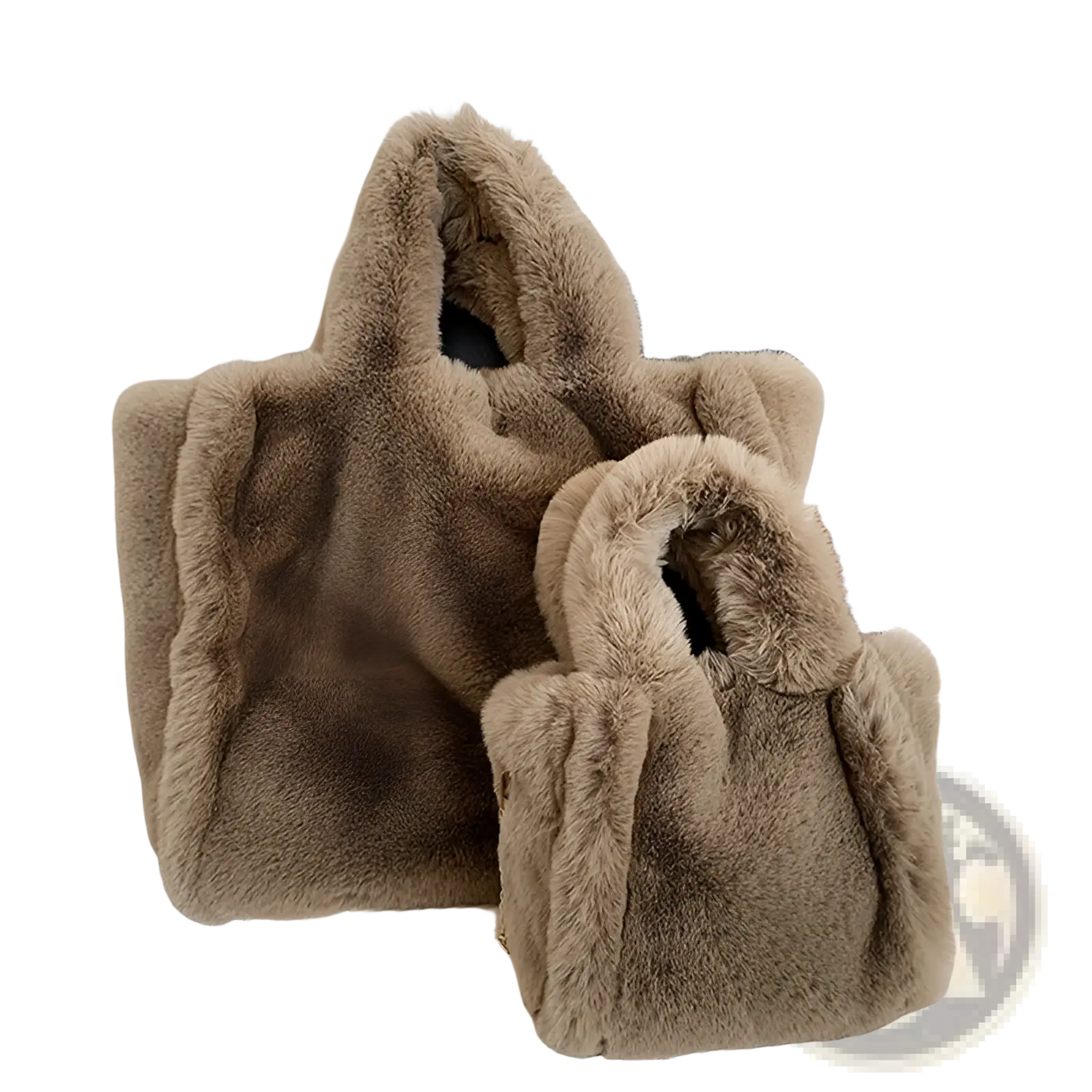 Plush Faux Fur Tote Bag with Chain Strap Shoulder Bag