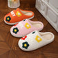 Plush Floral Cotton Slippers with Soft Tpr Sole