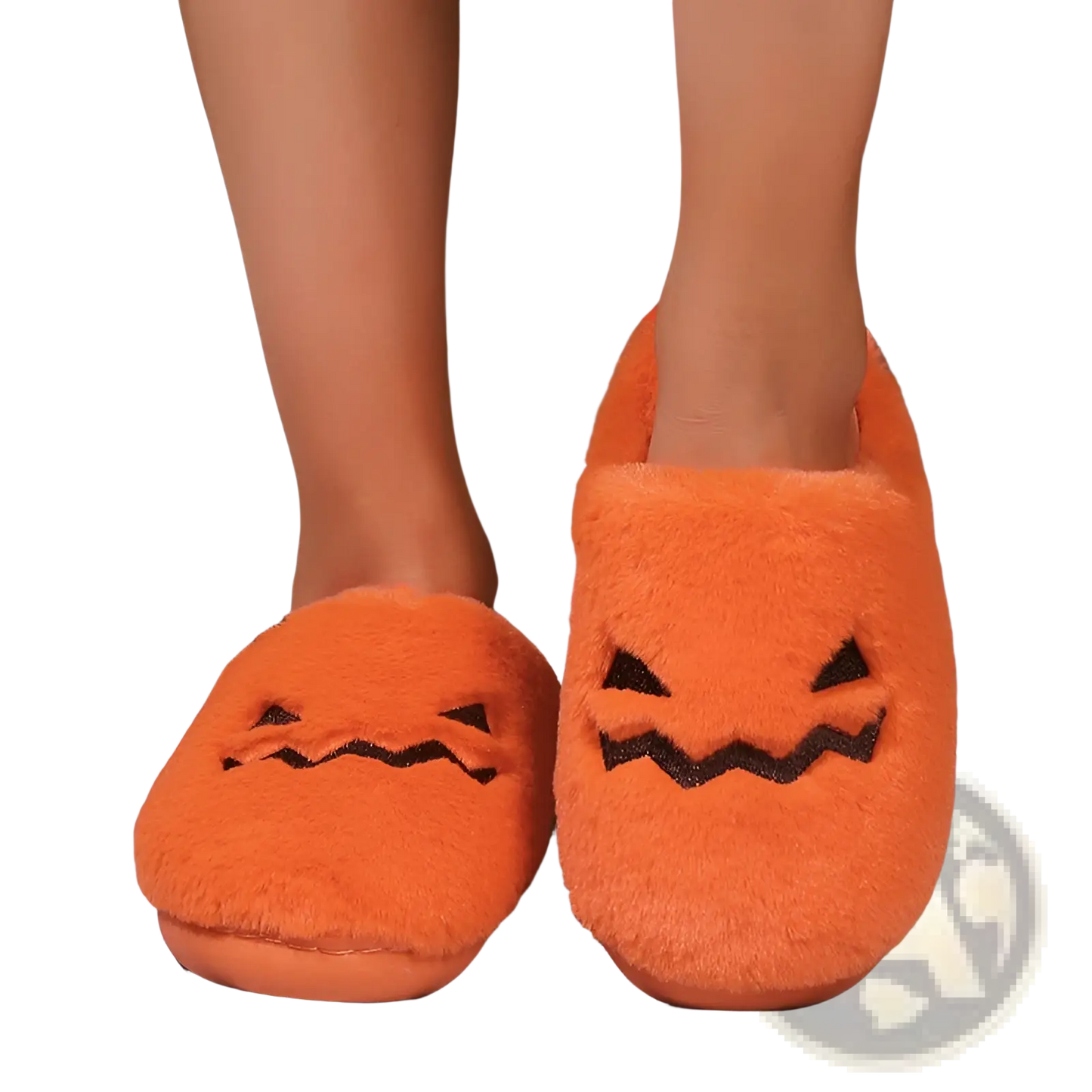 Plush Pumpkin Halloween Indoor Slippers