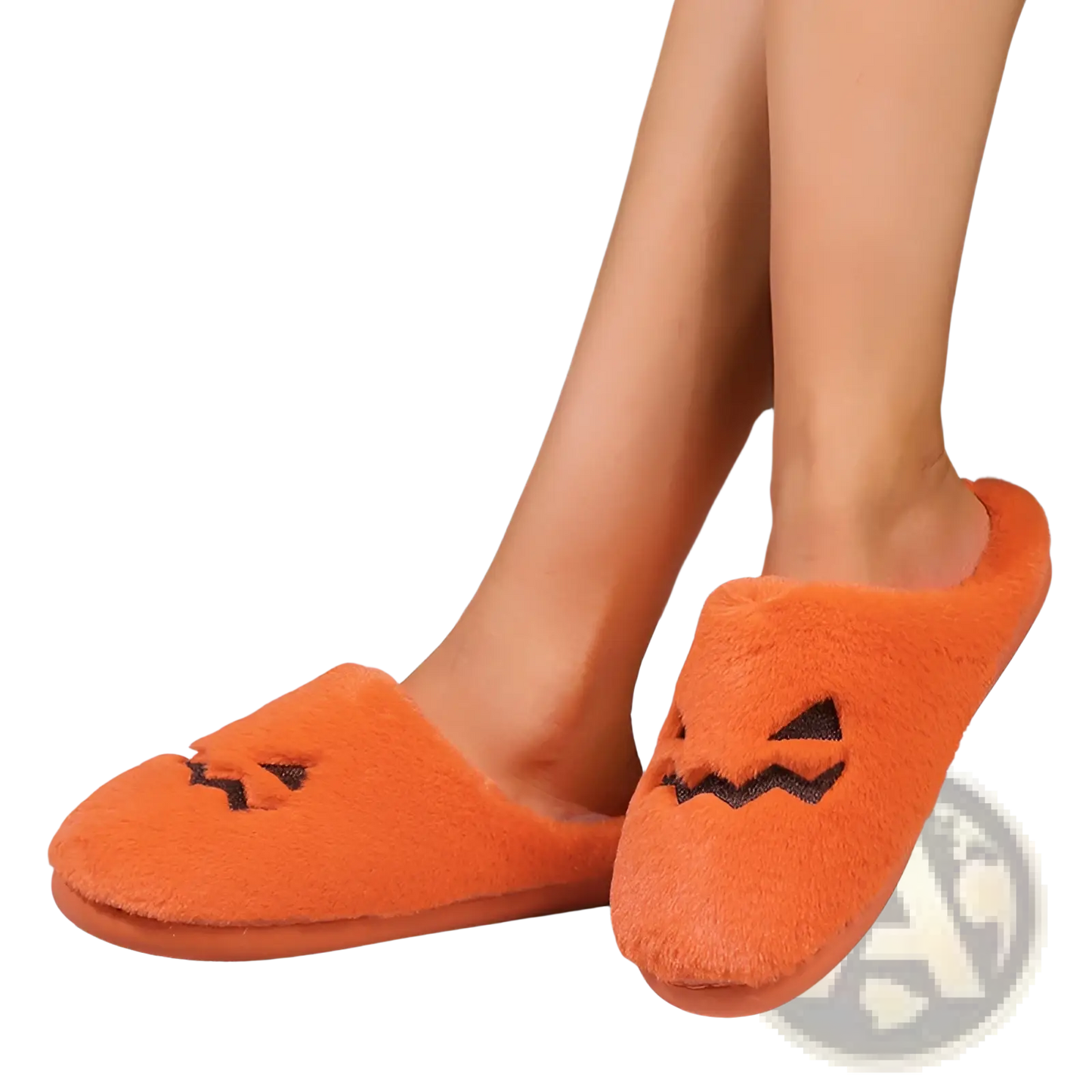 Plush Pumpkin Halloween Indoor Slippers