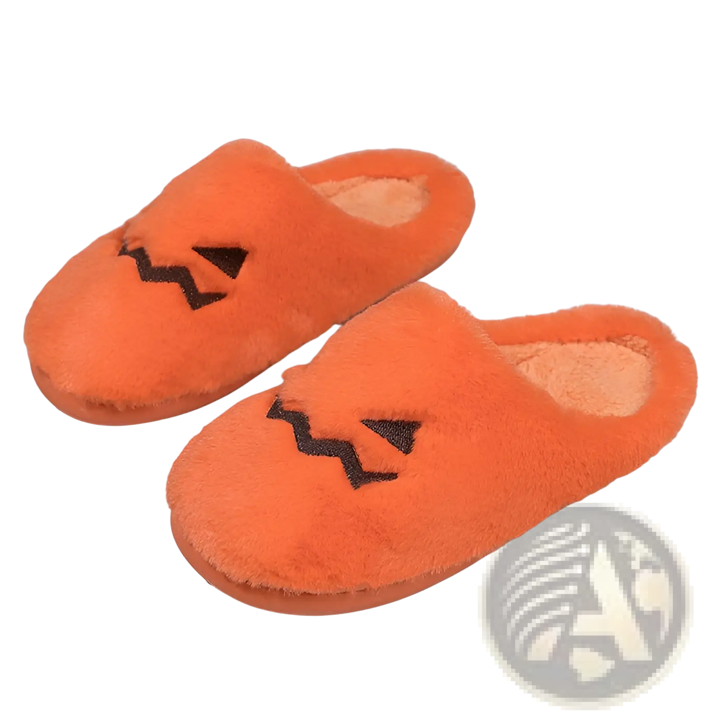 Plush Pumpkin Halloween Indoor Slippers