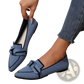 Pointed Flat Pumps Bow Detail Casual Plus Size Shoes
