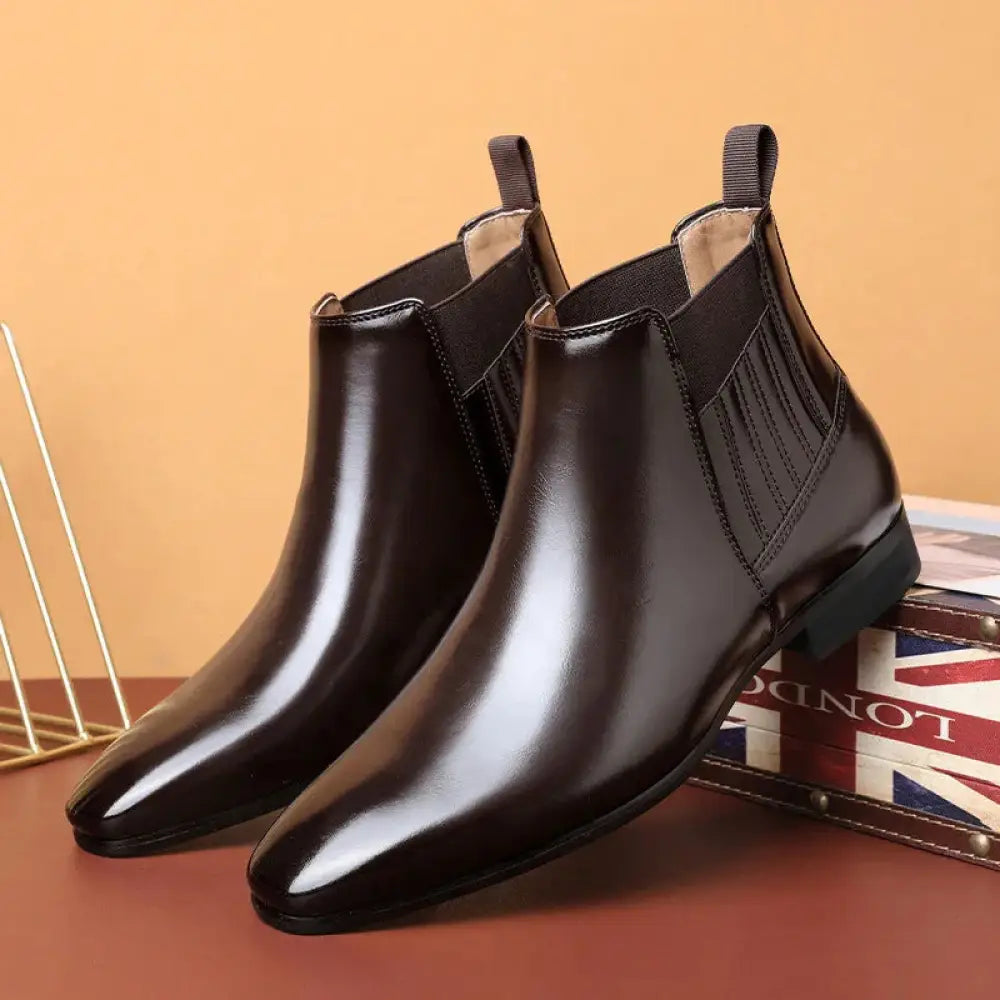 Men's Formal Pointed Toe Leather Chelsea Boots