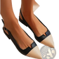 Pointed Toe Slingback Flats Two Tone Leather Shoes